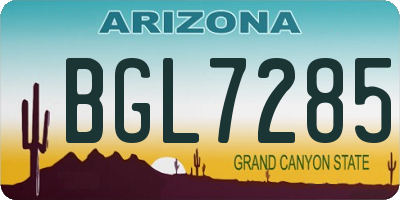 AZ license plate BGL7285