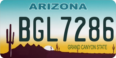 AZ license plate BGL7286