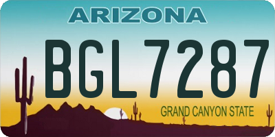 AZ license plate BGL7287