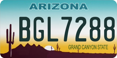 AZ license plate BGL7288