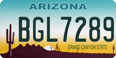 AZ license plate BGL7289