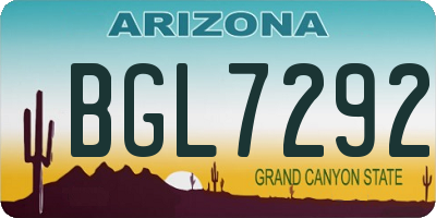 AZ license plate BGL7292