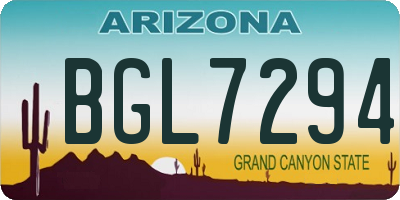 AZ license plate BGL7294