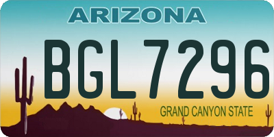AZ license plate BGL7296