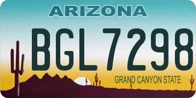 AZ license plate BGL7298