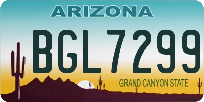 AZ license plate BGL7299