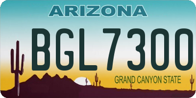 AZ license plate BGL7300