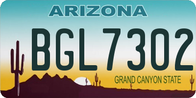 AZ license plate BGL7302
