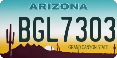 AZ license plate BGL7303