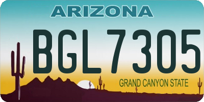 AZ license plate BGL7305