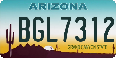 AZ license plate BGL7312