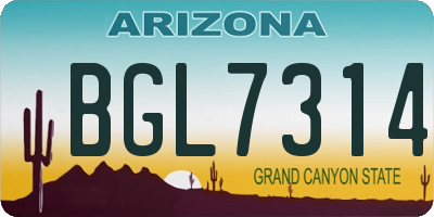 AZ license plate BGL7314