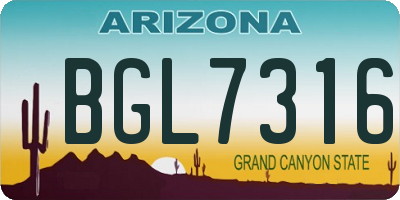 AZ license plate BGL7316