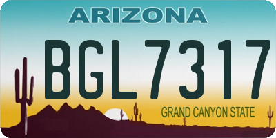 AZ license plate BGL7317