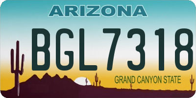 AZ license plate BGL7318
