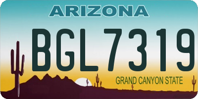 AZ license plate BGL7319