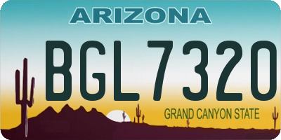 AZ license plate BGL7320