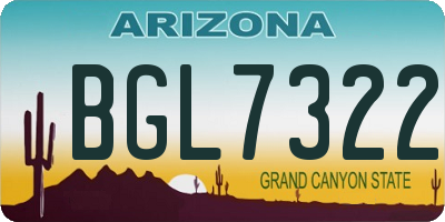 AZ license plate BGL7322