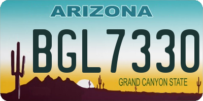 AZ license plate BGL7330