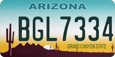 AZ license plate BGL7334
