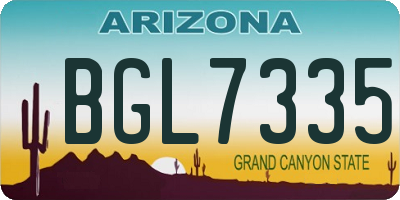 AZ license plate BGL7335