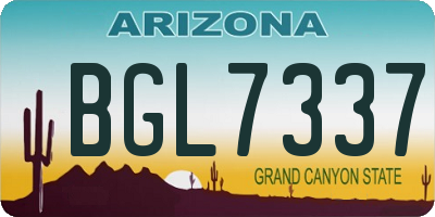 AZ license plate BGL7337