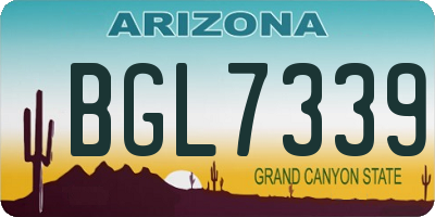 AZ license plate BGL7339