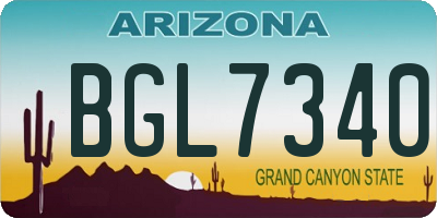 AZ license plate BGL7340