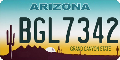 AZ license plate BGL7342