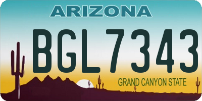 AZ license plate BGL7343