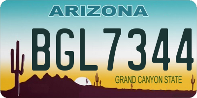 AZ license plate BGL7344