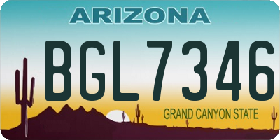 AZ license plate BGL7346
