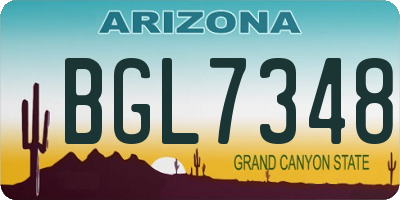 AZ license plate BGL7348