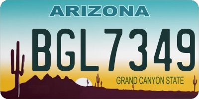 AZ license plate BGL7349