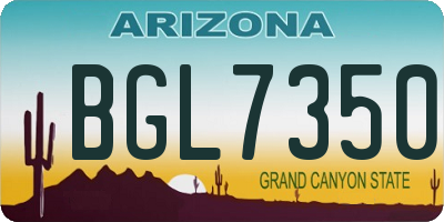 AZ license plate BGL7350