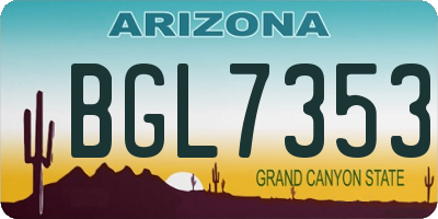 AZ license plate BGL7353