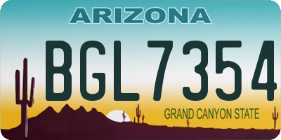 AZ license plate BGL7354