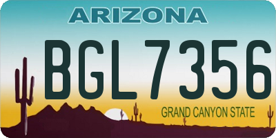AZ license plate BGL7356