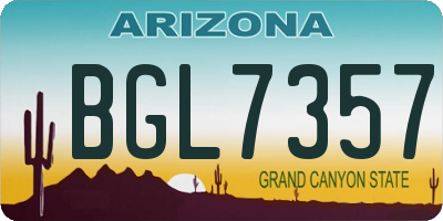 AZ license plate BGL7357