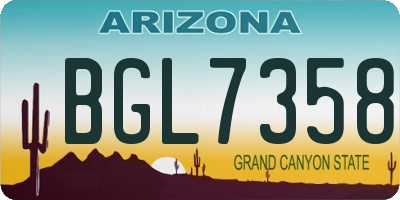 AZ license plate BGL7358