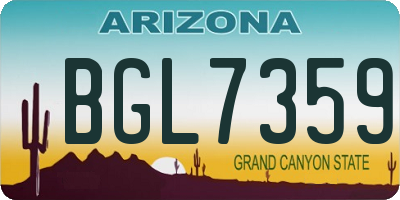AZ license plate BGL7359