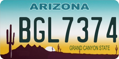 AZ license plate BGL7374