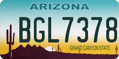 AZ license plate BGL7378