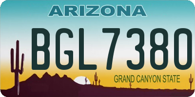 AZ license plate BGL7380