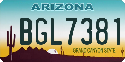 AZ license plate BGL7381