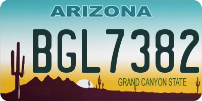 AZ license plate BGL7382