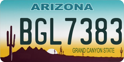 AZ license plate BGL7383