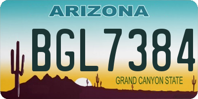 AZ license plate BGL7384