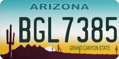 AZ license plate BGL7385
