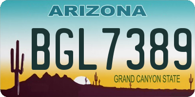 AZ license plate BGL7389